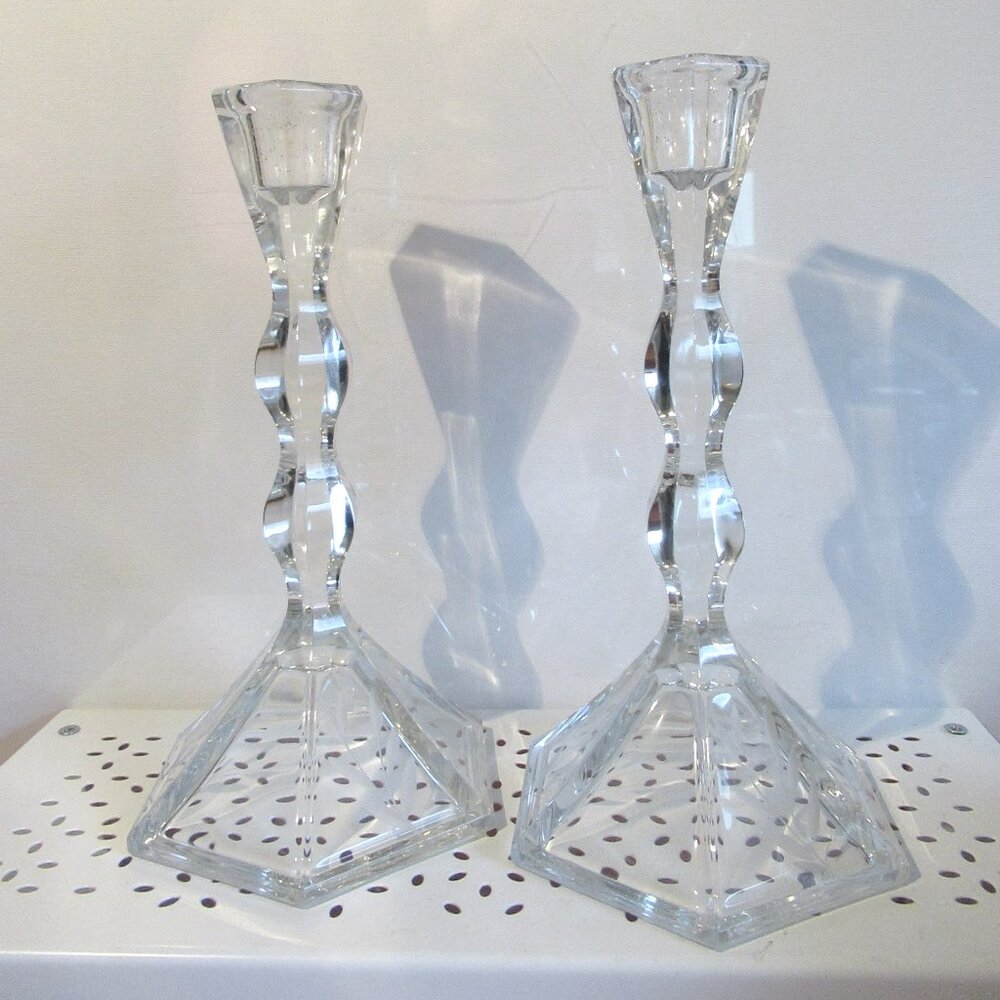 Princess House, Led Crystal Candlesticks, 8", Vintage